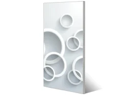 Banjado Magnettafel 37x78cm Magnetwand Silber Aus Metall Magnetpinnwand Pinnwand Inkl. 4 Magnete Motiv Weiße Ringe