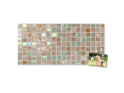 Banjado Magnettafel 78x37cm Magnetwand Weiß Aus Metall Magnetpinnwand Pinnwand Inkl. 4 Magnete Motiv Grüne Fliesen