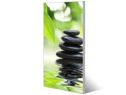 Banjado Magnettafel 37x78cm Magnetwand Silber Aus Metall Magnetpinnwand Pinnwand Inkl. 4 Magnete Motiv Steine&Relax