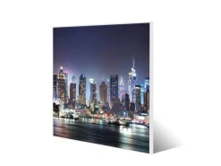 Banjado Magnettafel 50x50cm Magnetwand Weiß Aus Metall Magnetpinnwand Pinnwand Inkl. 4 Magnete Motiv New York