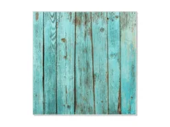 Banjado Magnettafel 50x50cm Magnetwand Weiß Aus Metall Magnetpinnwand Pinnwand Inkl. 4 Magnete Motiv Blaues Holz