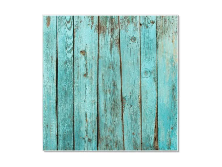Banjado Magnettafel 50x50cm Magnetwand Weiß Aus Metall Magnetpinnwand Pinnwand Inkl. 4 Magnete Motiv Blaues Holz
