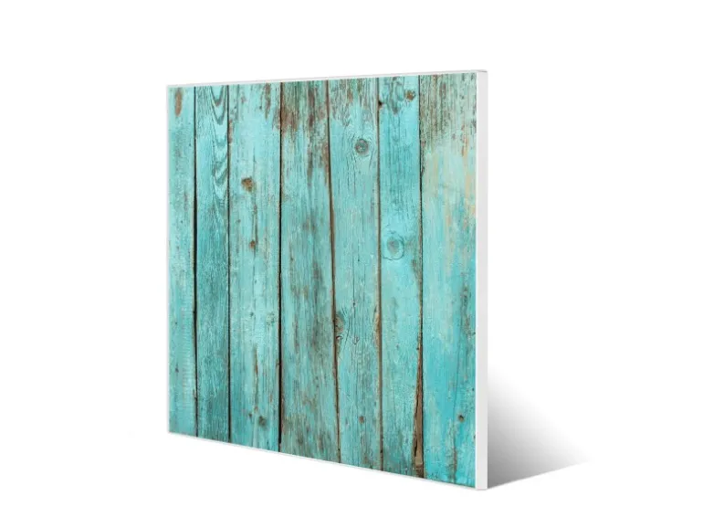 Banjado Magnettafel 50x50cm Magnetwand Weiß Aus Metall Magnetpinnwand Pinnwand Inkl. 4 Magnete Motiv Blaues Holz