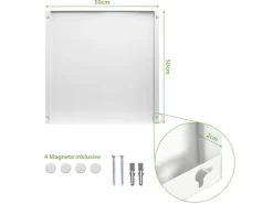 Banjado Magnettafel 50x50cm Magnetwand Weiß Aus Metall Magnetpinnwand Pinnwand Inkl. 4 Magnete Motiv Fisch Und Salz