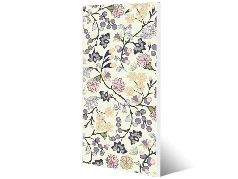 Banjado Magnettafel 37x78cm Magnetwand Weiß Aus Metall Magnetpinnwand Pinnwand Inkl. 4 Magnete Motiv Florale Tapete