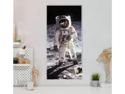 Banjado Magnettafel 37x78cm Magnetwand Weiß Aus Metall Magnetpinnwand Pinnwand Inkl. 4 Magnete Motiv Astronaut