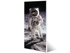 Banjado Magnettafel 37x78cm Magnetwand Weiß Aus Metall Magnetpinnwand Pinnwand Inkl. 4 Magnete Motiv Astronaut