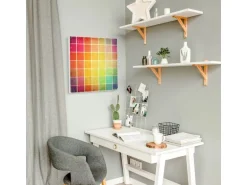 Banjado Magnettafel 50x50cm Magnetwand Weiß Aus Metall Magnetpinnwand Pinnwand Inkl. 4 Magnete Motiv Bunte Glasbausteine