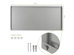 Banjado Magnettafel 78x37cm Magnetwand Silber Aus Metall Magnetpinnwand Pinnwand Inkl. 4 Magnete Motiv Baulücke