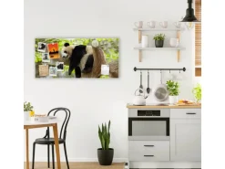 Banjado Magnettafel 78x37cm Magnetwand Weiß Aus Metall Magnetpinnwand Pinnwand Inkl. 4 Magnete Motiv Panda