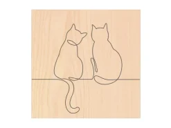 Banjado Schlüsselkasten Holz 30x30cm Schwarz Scharnier Rechts 50 Haken Design Schlüsselbox Motiv Katzenliebe 2