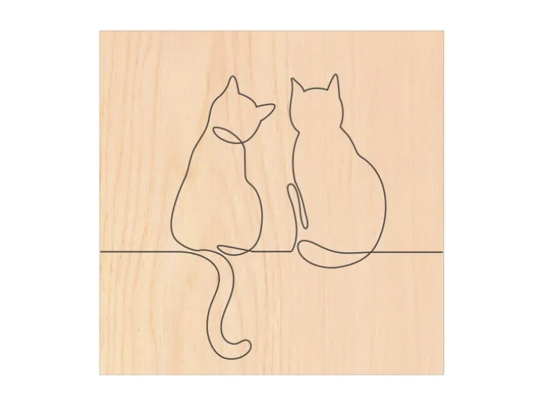 Banjado Schlüsselkasten Holz 30x30cm Schwarz Scharnier Rechts 50 Haken Design Schlüsselbox Motiv Katzenliebe 2