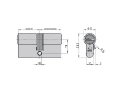 Basi - V55 - Profil-Doppelzylinder - 35/40 mm - Verschiedenschließend