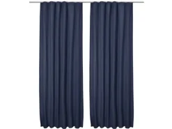 Beautissu Amelie TK Vorhang mit Kräuselband 140x245cm Blau 2tlg