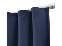 Beautissu Amelie TK Vorhang mit Kräuselband 140x245cm Blau 2tlg