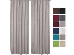 Beautissu Amelie TK Vorhang mit Kräuselband 140x245cm Grau 2tlg