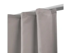 Beautissu Amelie TK Vorhang mit Kräuselband 140x245cm Grau 2tlg