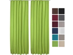 Beautissu Amelie TK Vorhang mit Kräuselband 140x245cm Grün 2tlg