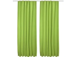 Beautissu Amelie TK Vorhang mit Kräuselband 140x245cm Grün 2tlg