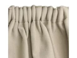 Beautissu Amelie TK Vorhang mit Kräuselband 140x245cm Creme 2tlg