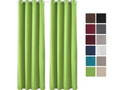 Beautissu Amelie TO Vorhang mit Öse 140x245cm Grün 2tlg
