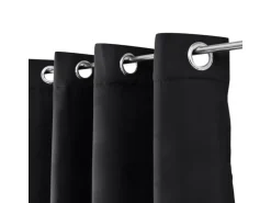 Beautissu Amelie TO Vorhang mit Öse 140x245cm Schwarz 2tlg