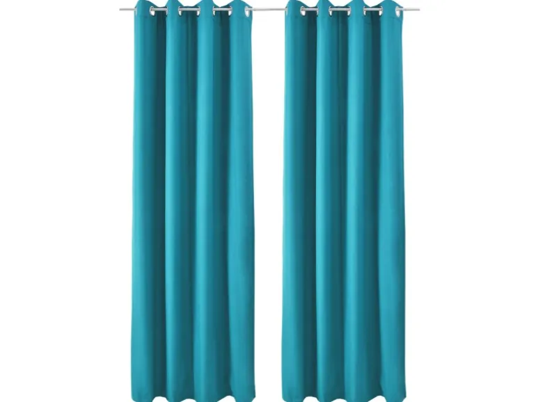 Beautissu Amelie TO Vorhang mit Öse 140x245cm Türkis 2tlg