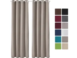 Beautissu Amelie TO Vorhang mit Öse 140x245cm Sand 2tlg