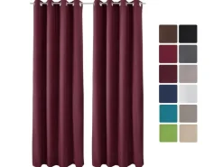 Beautissu Amelie TO Vorhang mit Öse 140x245cm Bordeaux 2tlg