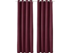 Beautissu Amelie TO Vorhang mit Öse 140x245cm Bordeaux 2tlg