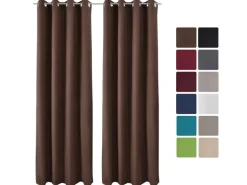 Beautissu Amelie TO Vorhang mit Öse 140x245cm Braun 2tlg