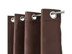 Beautissu Amelie TO Vorhang mit Öse 140x245cm Braun 2tlg