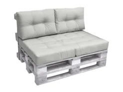 Beautissu ECO Elements Palettenkissen Sitz + Rücken Hellgrau 2tlg