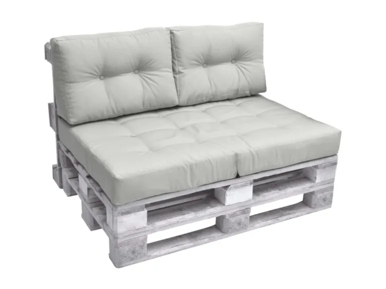 Beautissu ECO Elements Palettenkissen Sitz + Rücken Hellgrau 2tlg