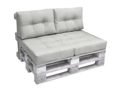 Beautissu ECO Elements Palettenkissen Seite 60x40x20cm Hellgrau