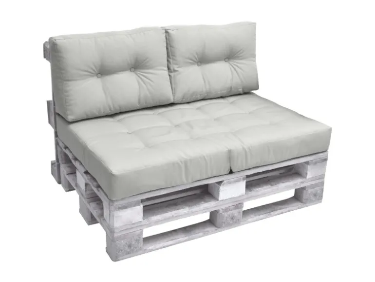 Beautissu ECO Elements Palettenkissen Seite 60x40x20cm Hellgrau