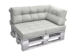 Beautissu ECO Elements Palettenkissen Seite 60x40x20cm Hellgrau