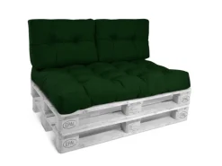 Beautissu ECO Style Palettenkissen Rücken 60x40x10cm Dunkelgrün 2tlg