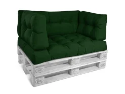 Beautissu ECO Style Palettenkissen Rücken 60x40x10cm Dunkelgrün 2tlg