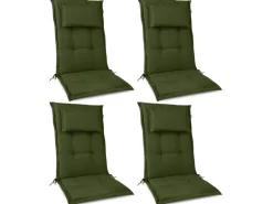 Beautissu HighLux HL Hochlehner 120x52x7cm Dunkelgrün 4tlg