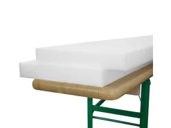 Beautissu Konstanz Schaumstoffrohling für Bierbank 4x25x220cm Weiß 2tlg