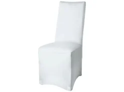 Beautissu Leona Stuhlhusse 95x45cm Weiß Stretch Bankett