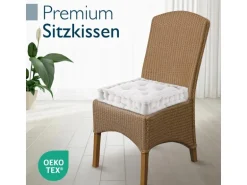 Beautissu Mila Stuhlkissen 50x50x10cm Natur