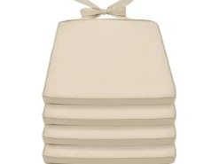 Beautissu Pia Stuhlkissen 45x40x5cm Natur 4tlg