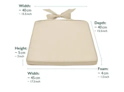 Beautissu Pia Stuhlkissen 45x40x5cm Natur 4tlg