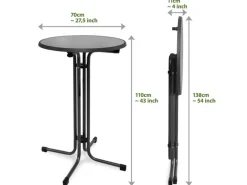Beautissu Sylt Stehtisch Ø 70 cm Grau