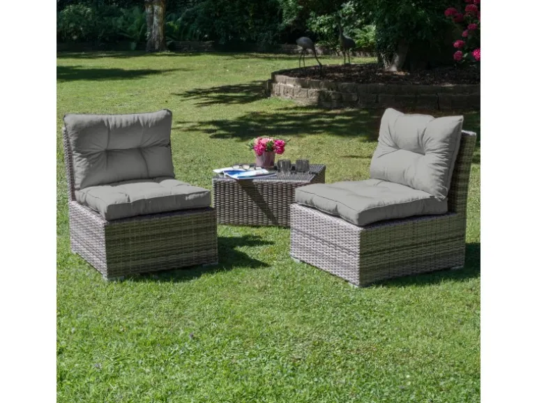 Beautissu Xluna Loungekissen Sitz 50x50x10cm Hellgrau