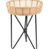 Beistelltisch Minimalist Zen Rund 49 cm x Ø 37 cm Natur-Schwarz