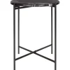 Beistelltisch mit Marmorplatte Midnight Mystery Ø 43 cm H: 50 cm Schwarz