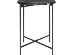 Beistelltisch mit Marmorplatte Midnight Mystery Ø 43 cm H: 50 cm Schwarz